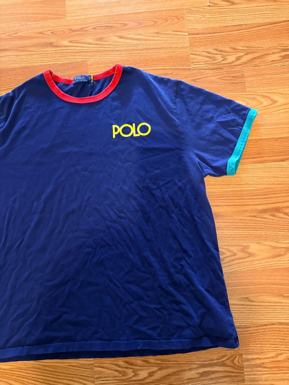 Polo by Ralph Lauren Navy Blue Logo Ringer Tee - Picture 2 of 5